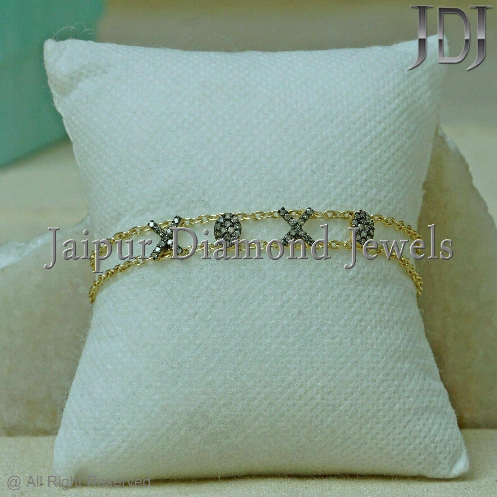 Bracelet En Argent Sterling 925 Avec Diamants - Liens - 19,1 Cm - Neuf Avec étiquettes