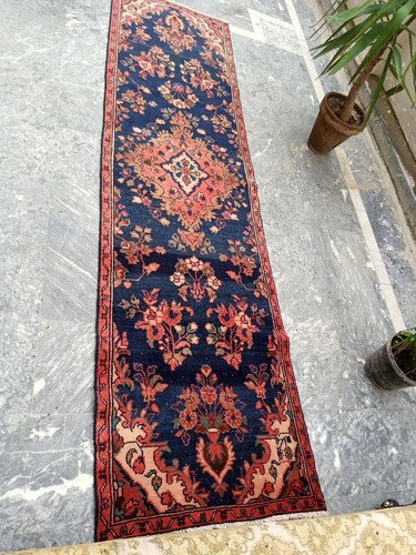 3x10 ft Vintage Runner Rug Turkish Handmade Antique Wool Gallery Rug Hall Rug - Picture 3 of 9