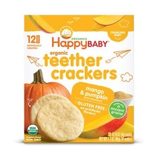 Happy Baby Organic Teething Wafers Mango Pumpkin Gluten Free Pack of 12