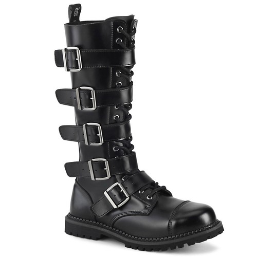 Pleaser Demonia 18 Eyelet Unisex Steel Toe Knee Boots Shoes Adult Riot/18