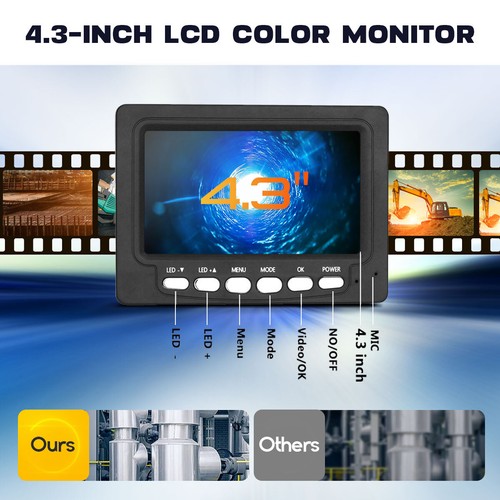 22mm Lens 4.3 Inch LCD Monitor Handheld Industrial Industrial Pipe Sewer Camera - Picture 4 of 12