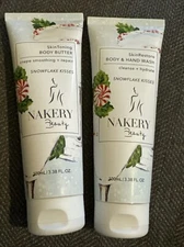 Nakery Body Butter Wash Skin Toning Snowflake Kisses 2 Pcs 3.38oz Ea SEALED