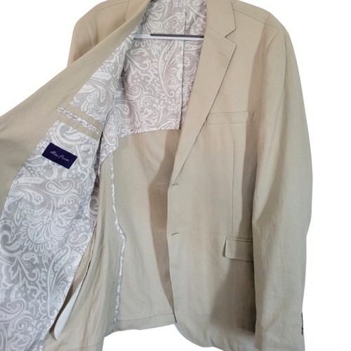 Alan Flusser Sport Coat Unstructured Linen Blend Blazer Men XL 46 Beige Jacket - Picture 3 of 8