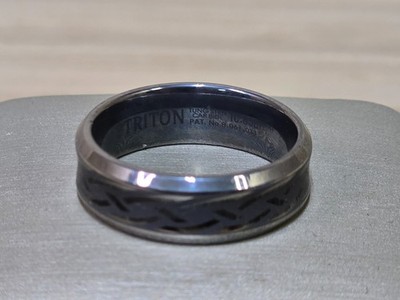 Triton Tungsten Carbide Ring Polished Tribal Design