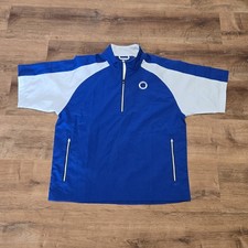FootJoy Blue and White Men's Golf Pull Over Shirt Wind Rain Jacket 1/4 Zip XL