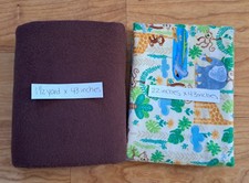 2 Yards Bundle Jungle Animals Print Brown Solid 100 Cotton Flannel Fabric Lot