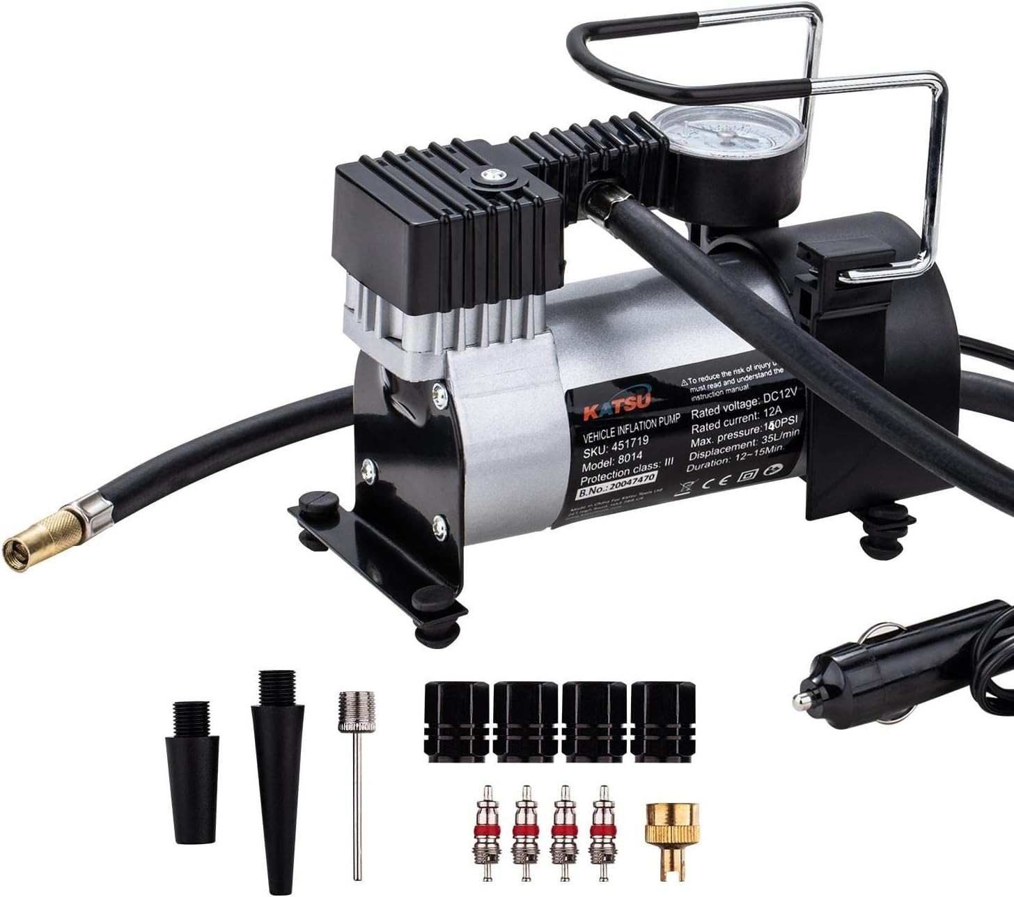 KATSU Compressore Portatile 12V 150PSI per Auto - Gonfiatore Professionale