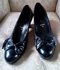 Gabor Hovercraft Size 6 Black Patent Leather Court Shoes
