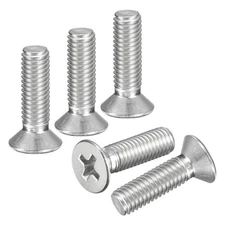 M5-0.8x18 Flat Head Machine Screws -60pcs -304 Stainless Steel -Silver