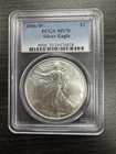 2006 W PCGS MS70 AMERICAN SILVER EAGLE  Old Blue Holder -D10