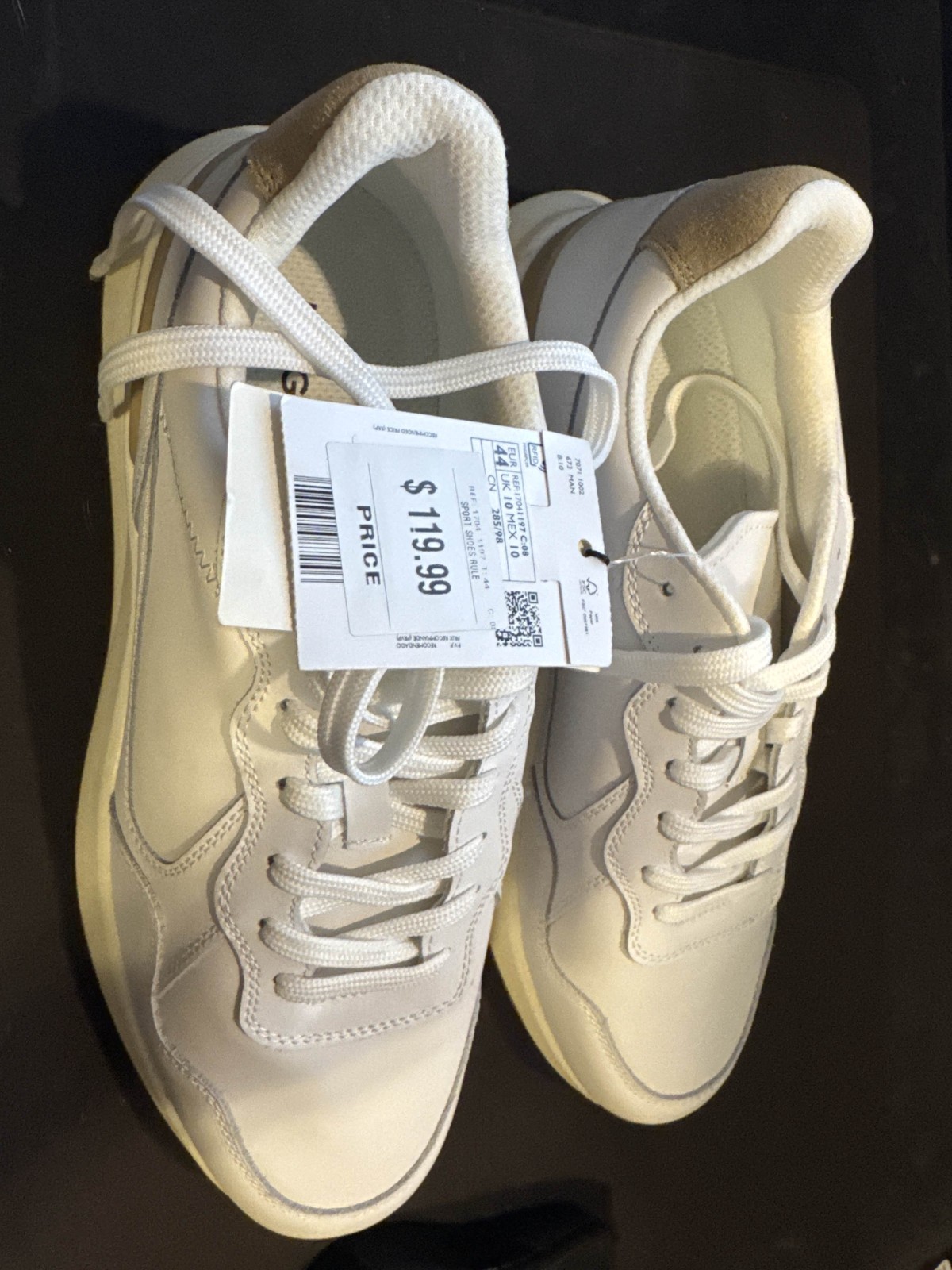 MANGO Zapatillas Mixtas Cuero Blanco REG: $120 TALLA US Talla 11