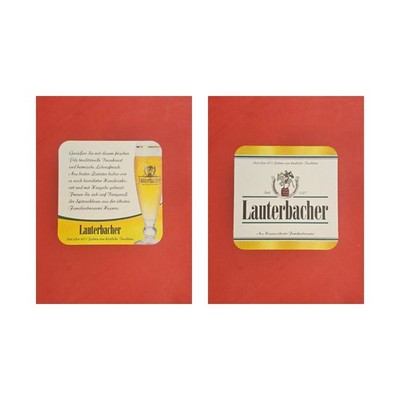Lauterbacher enjoy with this fresh... brewery beer mat Beermat