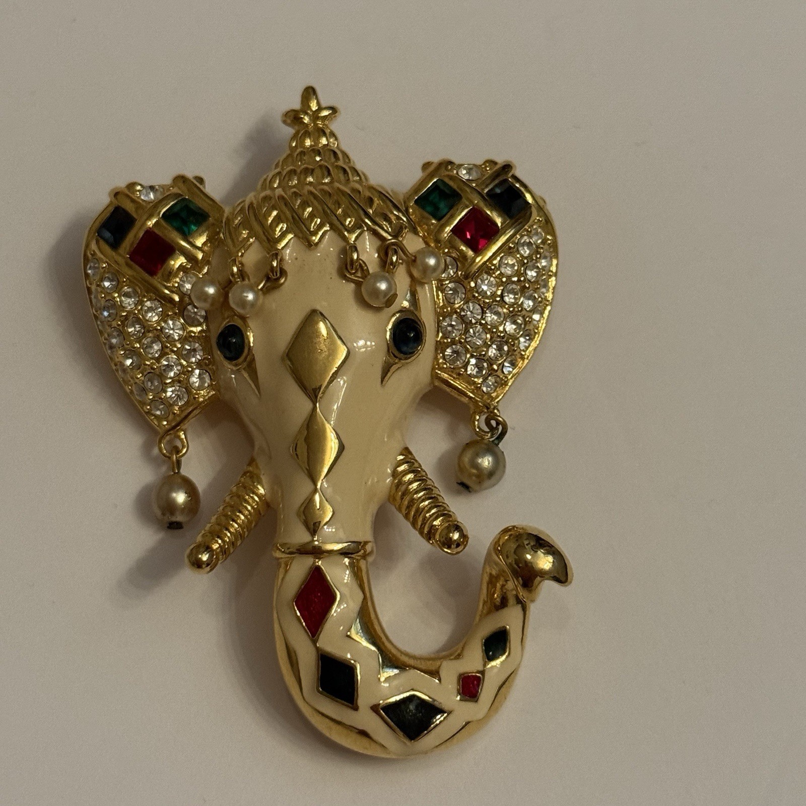 KENNETH JAY LANE KJL MAHARAJA ELEPHANT BROOCH GOL… - image 3