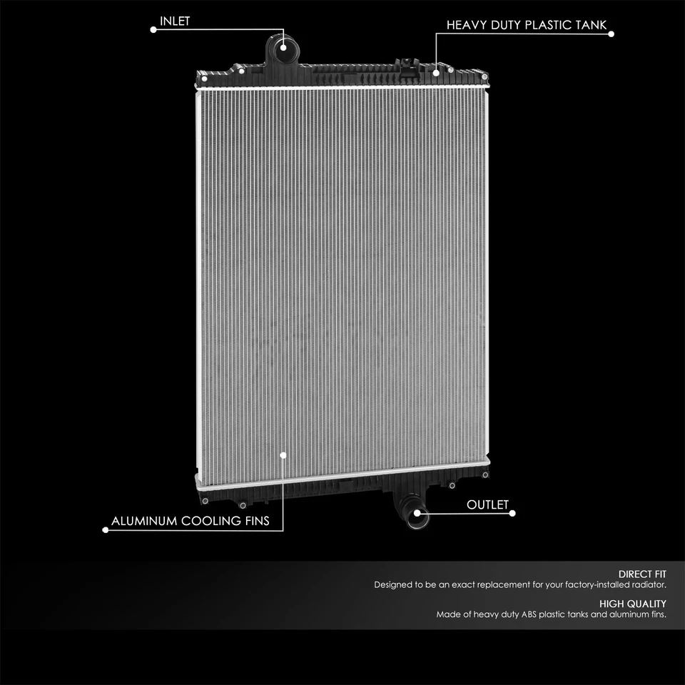 Radiador de refrigeración de motor de 2 filas de aluminio para Kenworth T660/Peterbilt 320 2008-2015 Foto 2 de 4