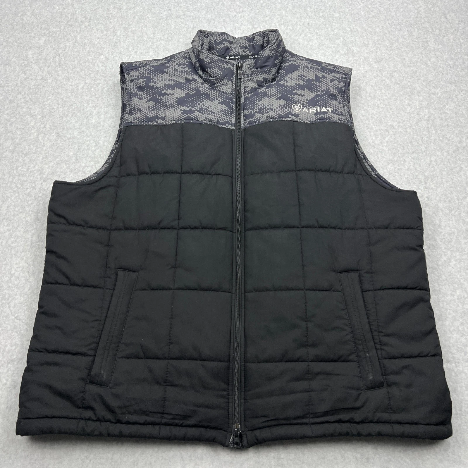 Ariat Crius Insulated Vest Men's XXL Black Full Zip Quilted Workwear Western