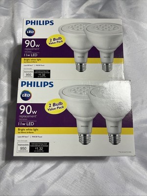 Philips 90W Equivalent Bright White PAR38 LED Floodlight Light 4 Bulbs