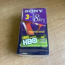 New Sealed Sony VHS Blank Tapes T-160 Premium Grade 8 Hour VCR 3 Pack