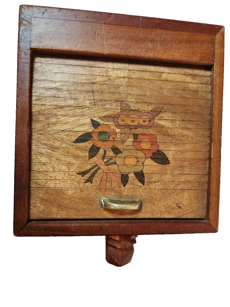 occupied japan cigarette box Vintage Wooden Mechanical Cigarette Dispenser Box Inlay Made in Occupied  Japan
