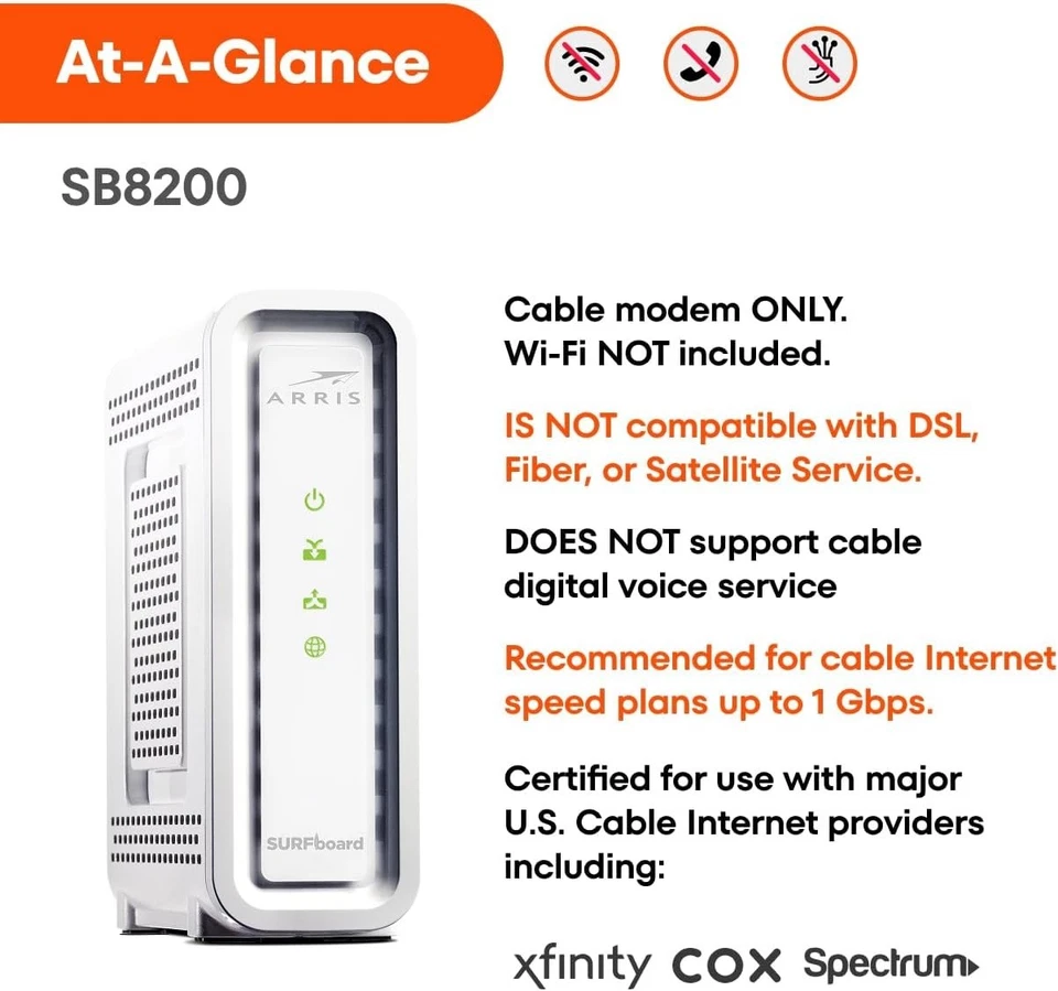 SURFboard Cable Modem | Approved for Major ISPs, 1Gbps Speed - Image 4 of 4