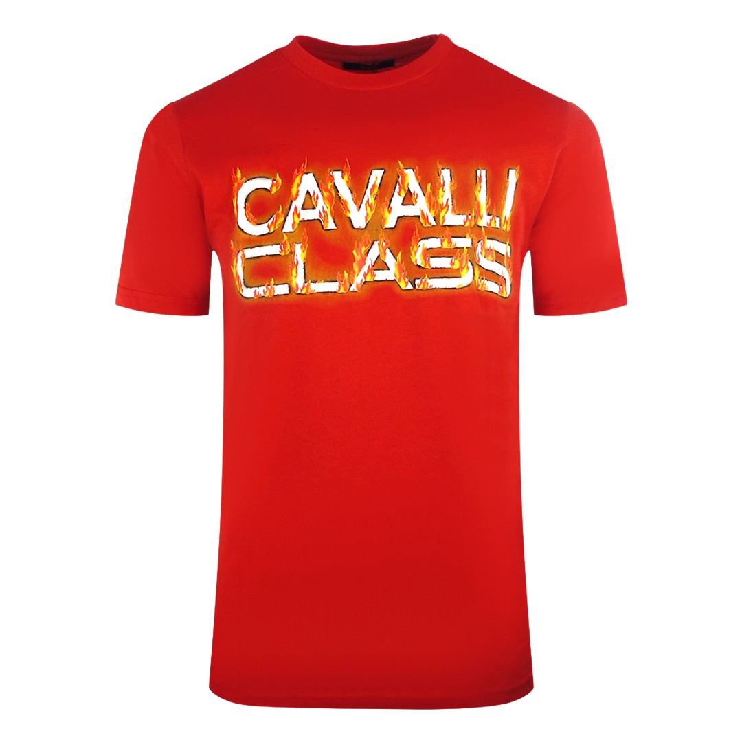 Cavalli Class Flaming Logo Red T-Shirt 15390₽