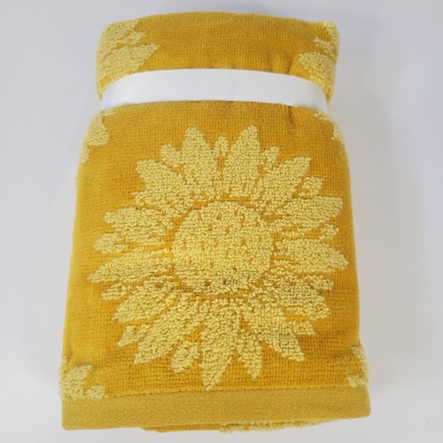 Set 2 Yellow Harvest Gold Sunflowers Hand Towels Kitchen Bath Fall Sunny Thistle - Picture 2 of 13
