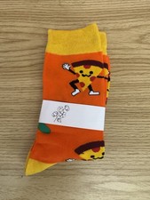 Men  s Novelty Pizza Socks Orange