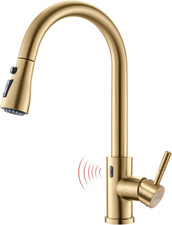 Touchless Gold Kitchen Faucet with Pull down Sprayer Motion Sensor Hands-Free Sm