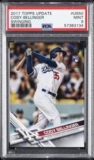2017 TOPPS UPDATE SWINGING #US50 CODY BELLINGER ROOKIE RC PSA 9
