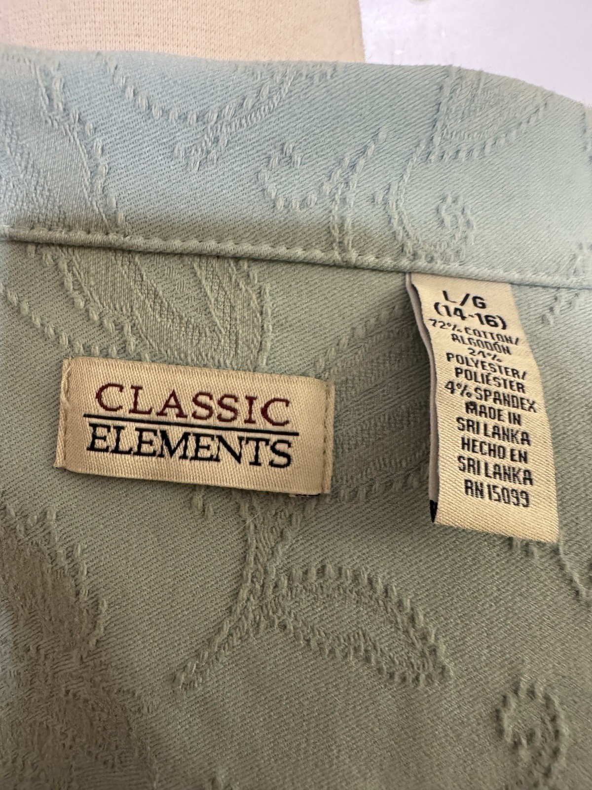Classic Elements Mint Green Jacket, Size Large - image 3