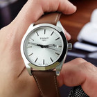 Tissot Gentleman T127.410.16.031.00 Quarz weißes Zifferblatt Lederarmband Uhr 40mm