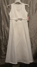 Beautiful Girls Flowergirl/Formal Dress White With Bow Size 12