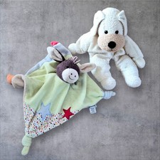 STERNTALER - 2 im Set / Frottee - Hund Kuscheltier - Esel Schmusetuch 