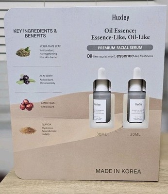 2 PACK Huxley Oil Essence Premium Facial Serum, 30ml EA Dehydrate Uneven Skin