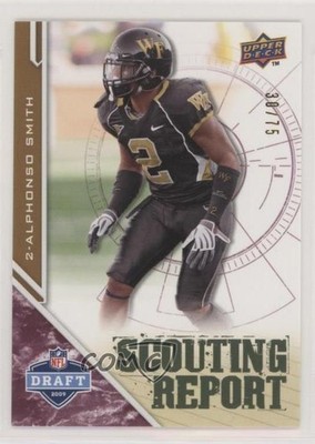 2009 Draft Edition Scouting Report Burgundy 30/75 Alphonso Smith Rookie RC 0f6