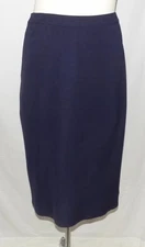 Ming Wang Blue Midi-Length Skirt Acrylic Blend Lightweight Knit Flat Front 1X