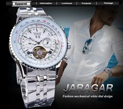 Men'S Big Dial Watch - Automatic Mechanical Movement, Large Dial with Date/Day