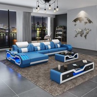 Designer Wohnlandschaft Polster L Form Ecksofa Eck Garnitur Sofa Couch Ecke Led