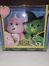 Wicked X Care Bears PLUSH SE T of 2 Love-a-Lot Glinda & Good Luck Elphaba NEW