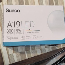 Sunco A19 LED Bulb 9W 800 Lumens 2700K Soft White Dimmable GU24