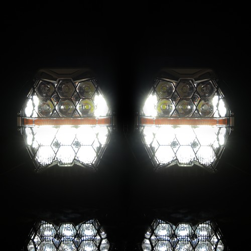 240W LED Double Headlight Hi-Lo Beam Waterproof For Harley Road Glide 2015-2024 - Picture 4 of 12