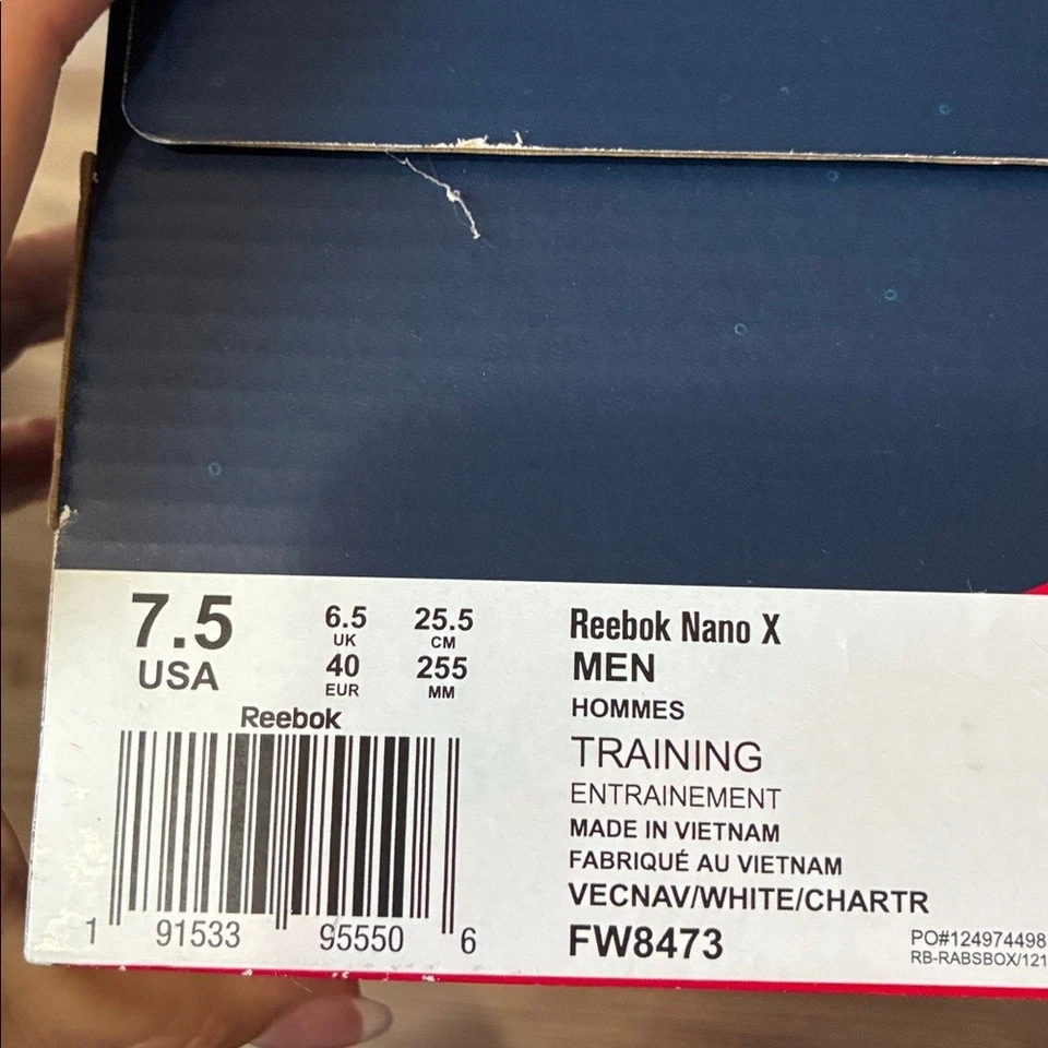 Reebok Nano X Azul Marino Amarillo Cross Trainer Zapatos EE. UU. Hombres 7.5 Mujeres 9 NUEVO CrossFit Foto 3 de 4