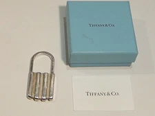 RARE 1995 Tiffany & Company 925 Sterling Silver Atlas Groove Key Ring in Box