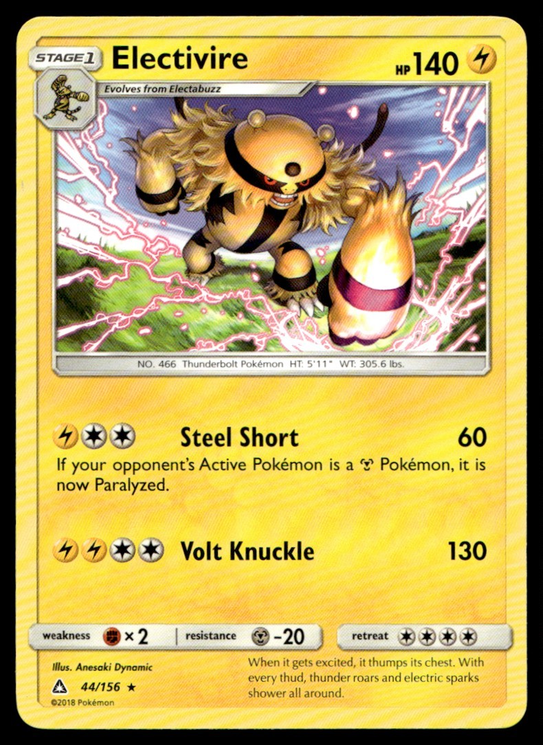 Electivire 44/156 Rare Ultra Prism Pokemon Moderately Played