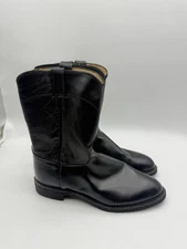 NEW Men’s 11.5 B Justin 3170 Classic Black Roper Cowboy Boots USA MADE
