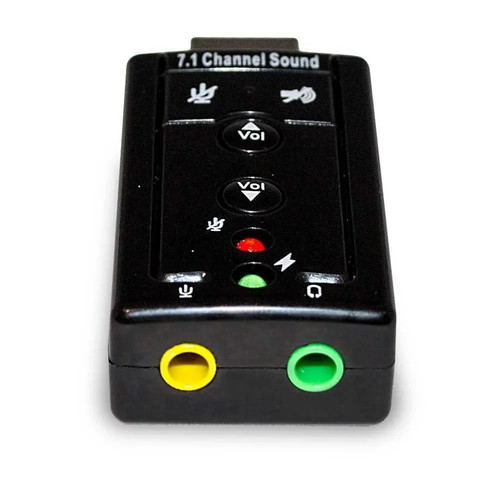Tarjeta Sonido Externa USB 2.0 7.1 Volumen Ajustable 4 botones Negro REF860.A - Zdjęcie 3 z 3