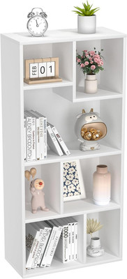 Wide Kids Staggered 7-Cube Bookshelf, Extra Large Freestanding Open Storage Orga