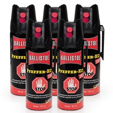 5x Ballistol Pfeffer-KO JET 50 ml Verteidigungsspray Tierabwehr Pfefferspray