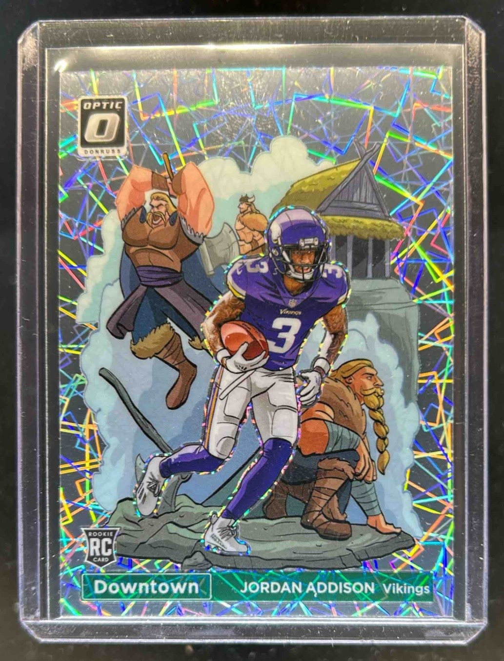 2023 Donruss Optic Jordan Addison Downtown! SSP RC Rookie #D-18 Vikings