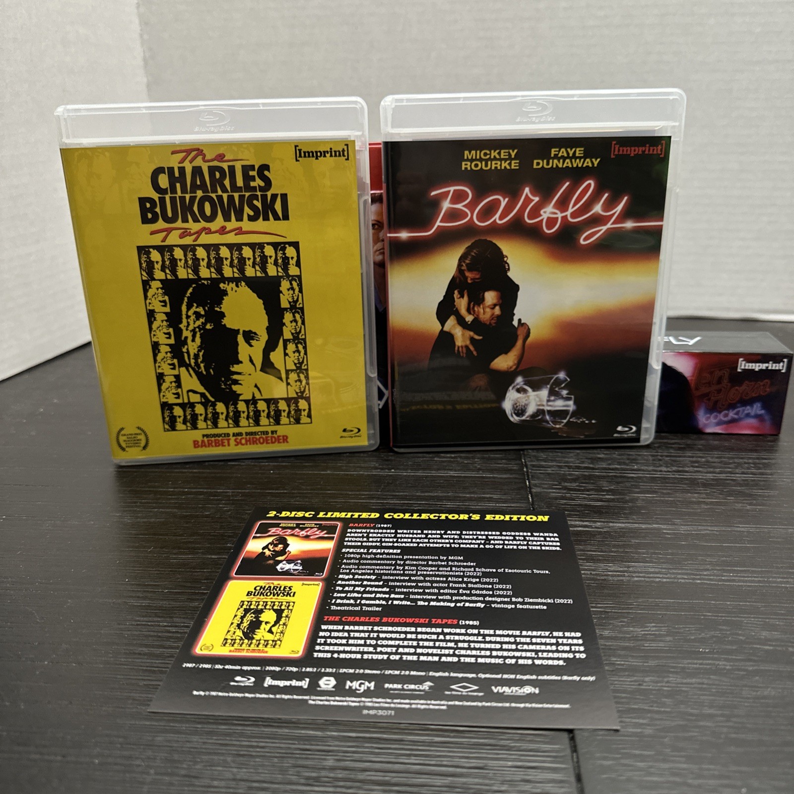 Barfly (w/ Charles Bukowski Tapes) (Blu-ray, 1987) IMPRINT Box Set Region Free