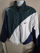 Vtg Nike Windbreaker Lined Jacket Men XL Multi Color Block 90s Full Zip Swoosh